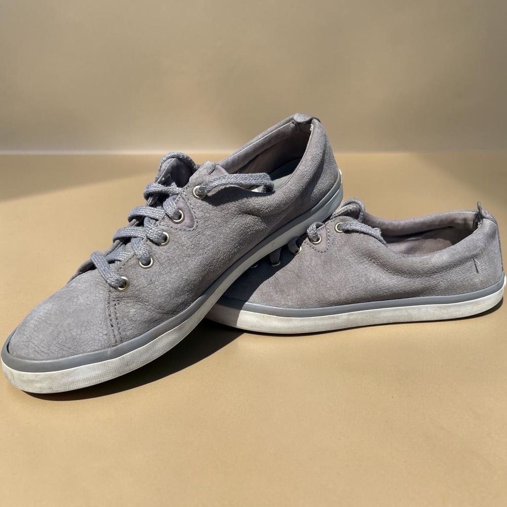 Sperry Top-Sider Crest Vibe Gray Suede Memory Foam Sneakers Shoes Womens 8